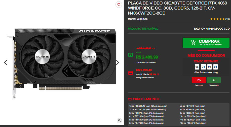 Geforce RTX 4060: 3 opções em promoção na Pichau 3 Geforce RTX 4060: 3 opções em promoção na Pichau Captura de tela 2025 03 20 121404.png