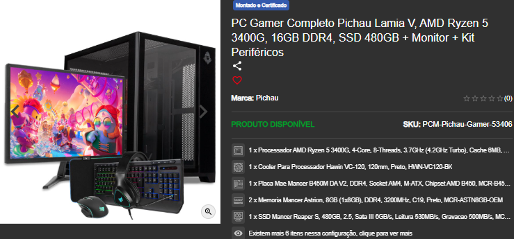 PC Gamer com GPU Integrada: 3 opções disponíveis na Pichau Captura de tela 2025 03 21 124318.png
