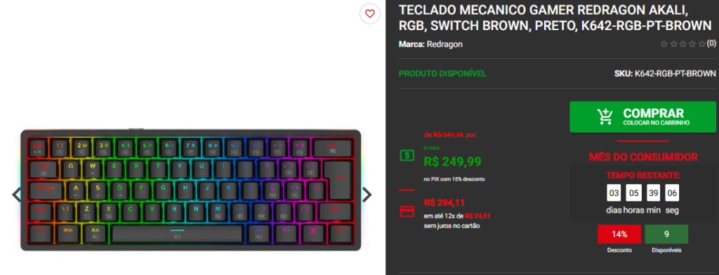 Teclado Gamer: Conheça 3 opções em promoção no site da Pichau Captura de tela 2025 03 25 103800