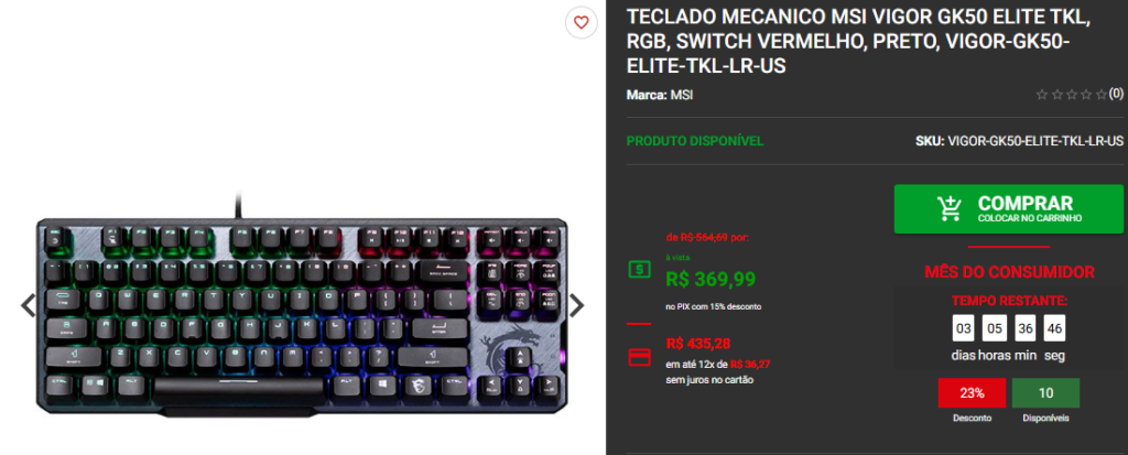Teclado Gamer: Conheça 3 opções em promoção no site da Pichau Captura de tela 2025 03 25 104017