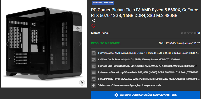 PC Gamer com RTX 5070: 3 promoções na Pichau para aproveitar Captura de tela 2025 03 28 144037.png