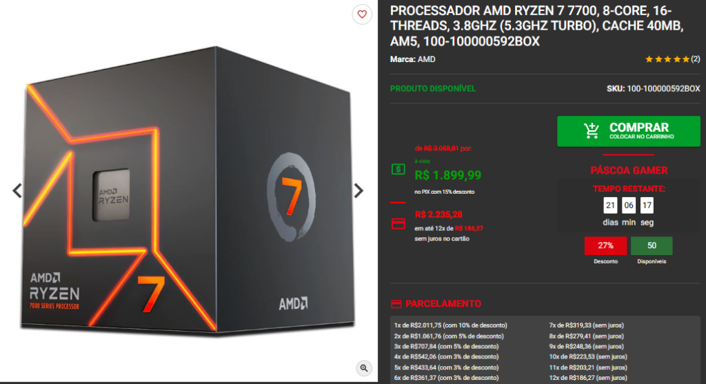 Processadores AM5 em promoção: Confira os Descontos na Pichau 2 Processadores AM5 em promoção: Confira os Descontos na Pichau Captura de tela 2025 03 31 165349