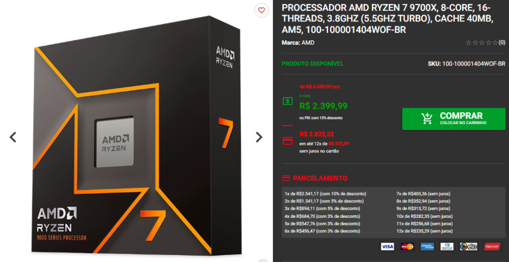 Processadores AM5 em promoção: Confira os Descontos na Pichau 3 Processadores AM5 em promoção: Confira os Descontos na Pichau Captura de tela 2025 03 31 170353