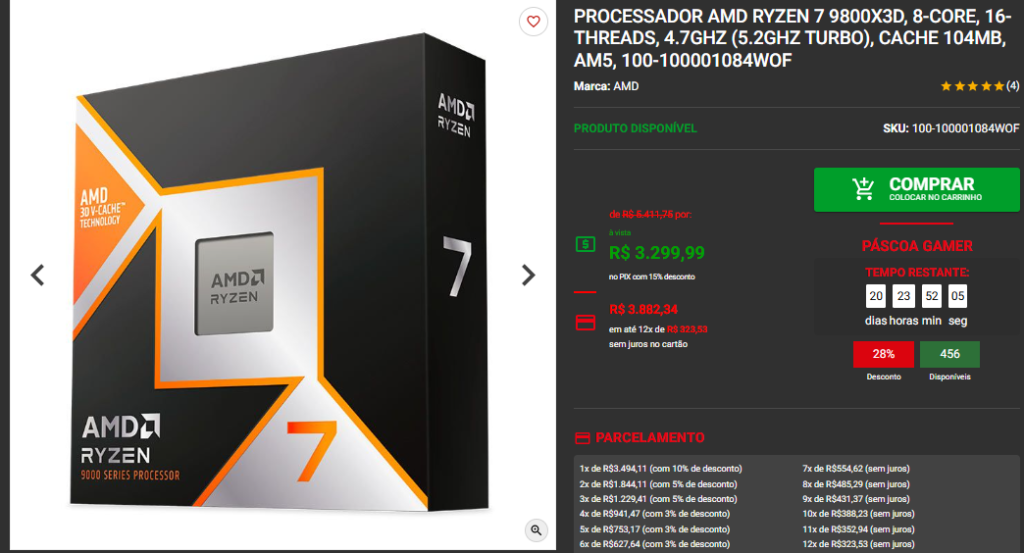 Processadores AM5 em promoção: Confira os Descontos na Pichau 4 Processadores AM5 em promoção: Confira os Descontos na Pichau Captura de tela 2025 03 31 170758