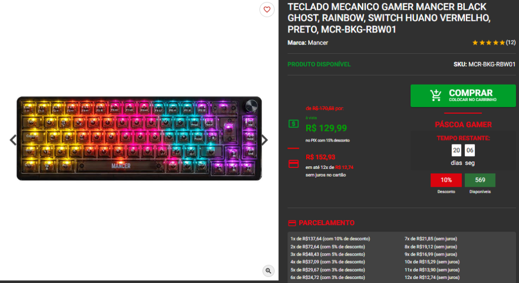 Teclado Gamer: 3 opções para aproveitar as promoções de Páscoa Captura de tela 2025 04 01 165956