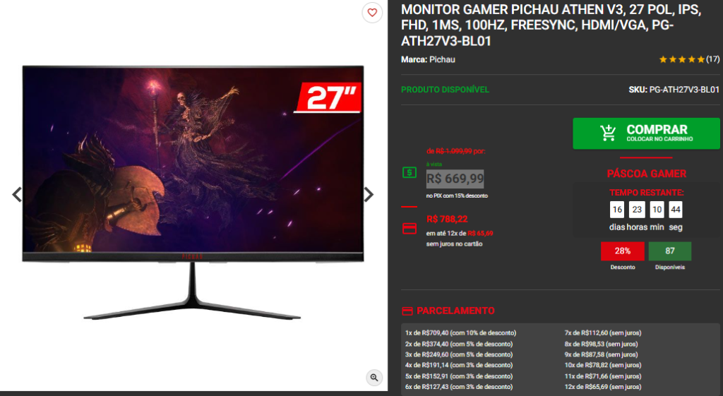 Páscoa Gamer: 3 periféricos para aproveitar as promoções da Pichau Captura de tela 2025 04 04 174919