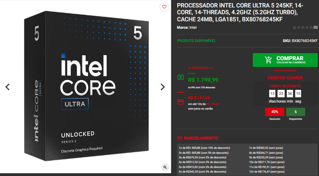 Processador Intel em promoção: 3 opções disponíveis na Pichau Captura de tela 2025 04 07 170348