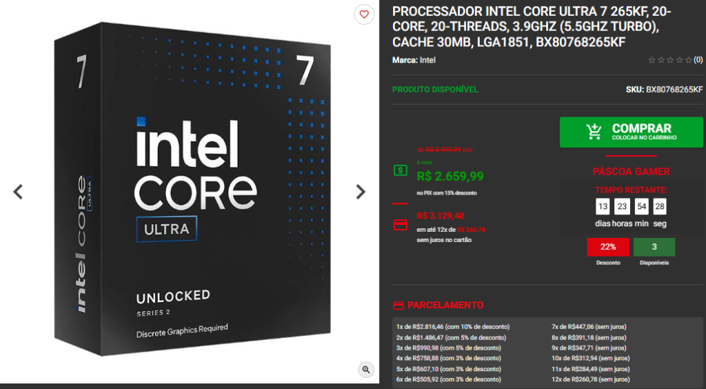 Processador Intel em promoção: 3 opções disponíveis na Pichau Captura de tela 2025 04 07 170535