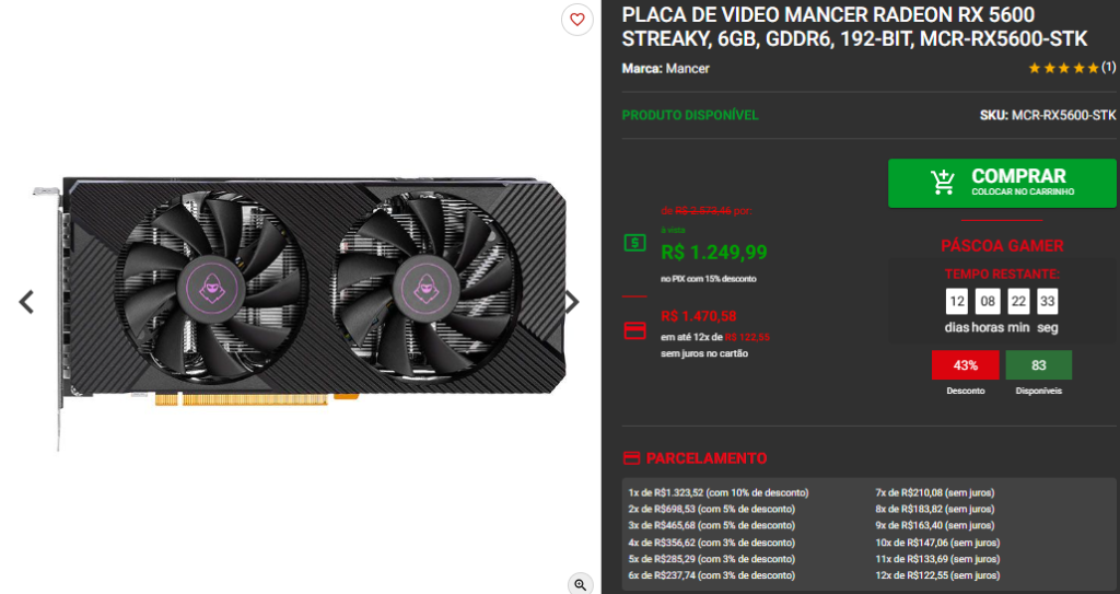 Placa de vídeo em promoção: 3 opções disponíveis na Pichau Captura de tela 2025 04 09 083731