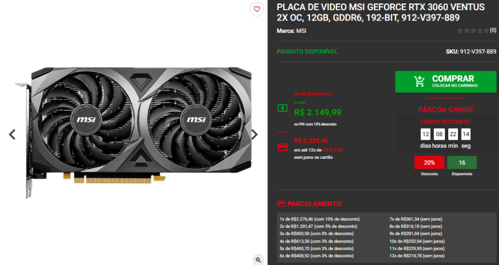 Placa de vídeo em promoção: 3 opções disponíveis na Pichau Captura de tela 2025 04 09 083750