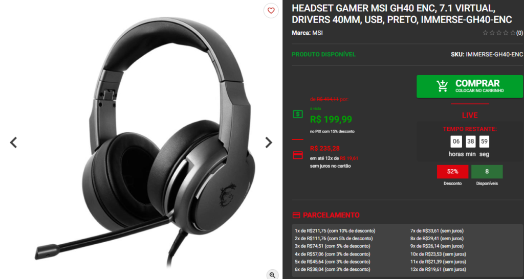 Fone de Ouvido Gamer: 3 opções na Pichau abaixo de R$ 300 Captura de tela 2025 04 25 172005