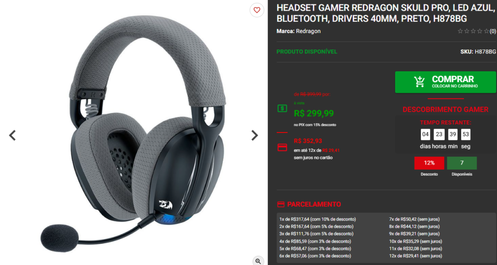 Fone de Ouvido Gamer: 3 opções na Pichau abaixo de R$ 300 Captura de tela 2025 04 25 172010