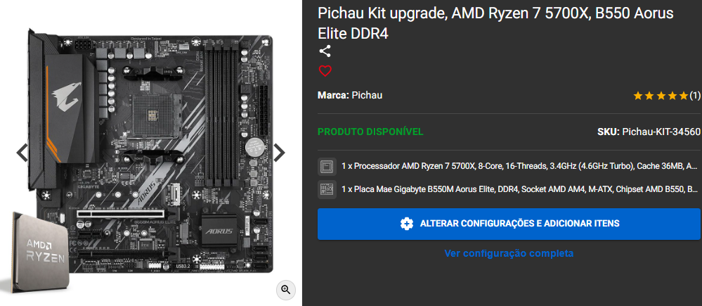 Mega Prumo: 3 opções de Kit Upgrade disponíveis em promoção na Pichau 3 Mega Prumo: 3 opções de Kit Upgrade disponíveis em promoção na Pichau Captura de tela 2025 04 29 133213.png