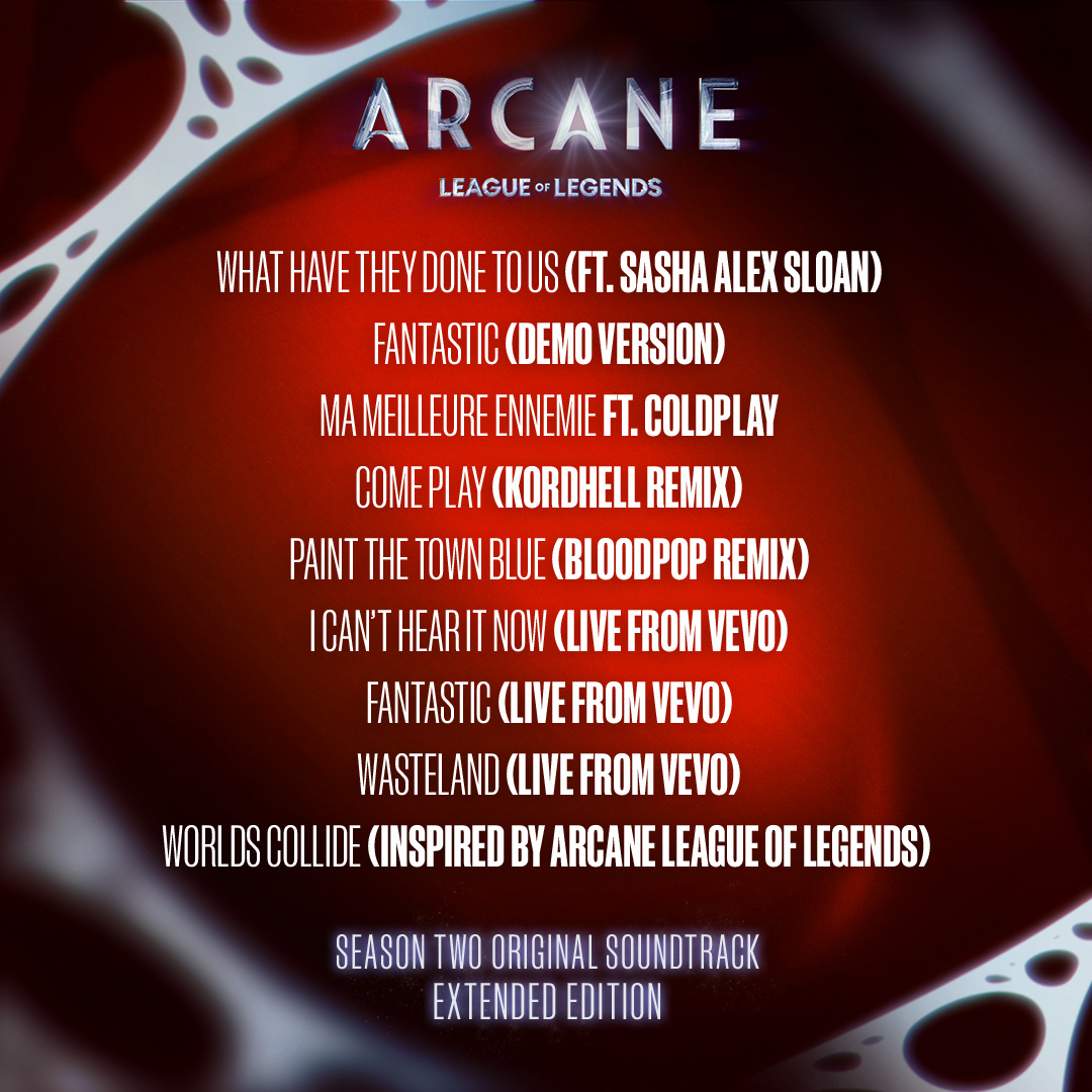 lista de músicas do álbum estendido da trilha sonora de Arcane 2