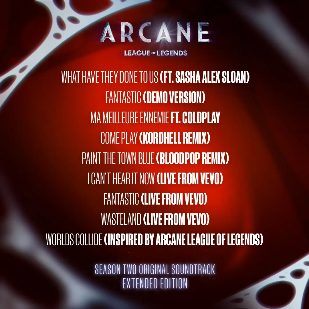 lista de músicas do álbum estendido da trilha sonora de Arcane 2