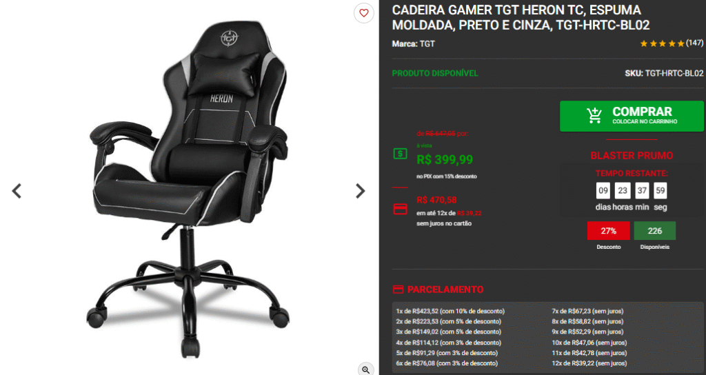 Blaster Prumo: 3 opções de Cadeira Gamer em promoção na Pichau 2 Blaster Prumo: 3 opções de Cadeira Gamer em promoção na Pichau Captura de tela 2025 05 13 172204