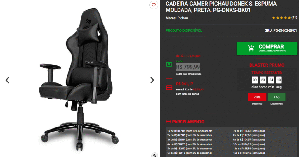 Blaster Prumo: 3 opções de Cadeira Gamer em promoção na Pichau 3 Blaster Prumo: 3 opções de Cadeira Gamer em promoção na Pichau Captura de tela 2025 05 13 172552