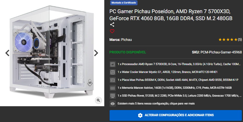 Promoção Orgulho Nerd: 3 PCs Gamers de destaque com desconto na Pichau Captura de tela 2025 05 28 122342.png