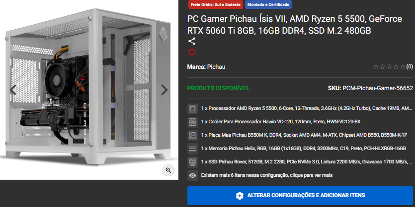 Promoção Orgulho Nerd: 3 PCs Gamers de destaque com desconto na Pichau Captura de tela 2025 05 28 122349.png