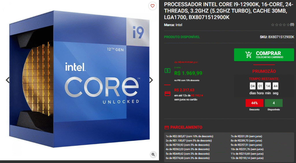 Prumozão de processadores: 3 opções Intel com desconto na Pichau Captura de tela 2025 06 12 154520