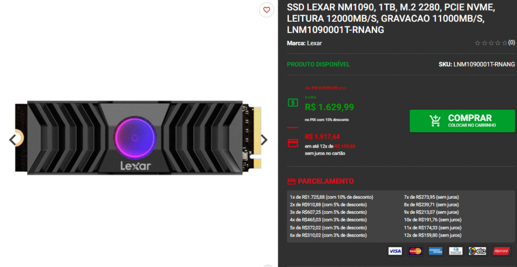 Prumozão SSD M.2: 3 opções com 1TB da Lexar para aproveitar os descontos 4 Prumozão SSD M.2: 3 opções com 1TB da Lexar para aproveitar os descontos Captura de tela 2025 06 12 163429