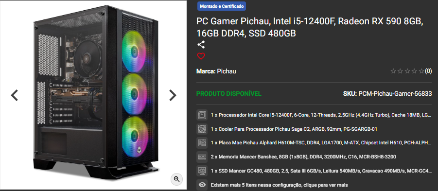 PC Gamer em promoção: 3 opções para presentear seu Mozão Captura de tela 2025 06 12 170922.png