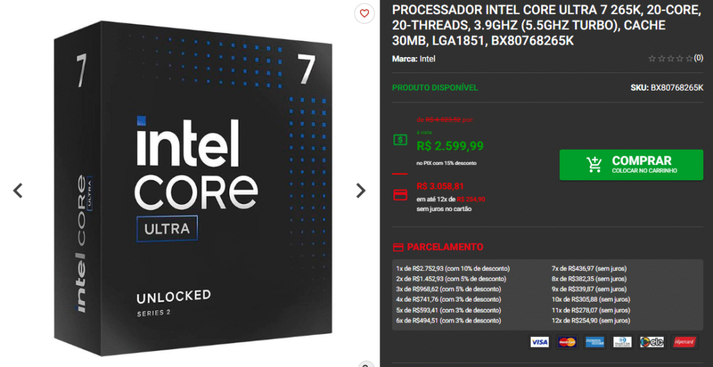 Processador Intel: 3 opções em promoção no site da Pichau 3 Processador Intel: 3 opções em promoção no site da Pichau Captura de tela 2025 06 13 165455
