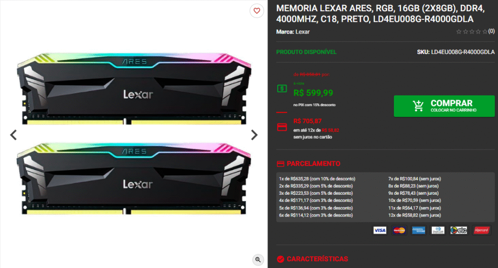 Review Completo: Memória Lexar Ares – Desempenho e Estilo para seu Setup Gamer Captura de tela 2025 06 16 183234