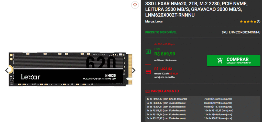 Review Completo: SSD Lexar NM620 – Velocidade e Confiabilidade para o seu PC Captura de tela 2025 06 17 144450