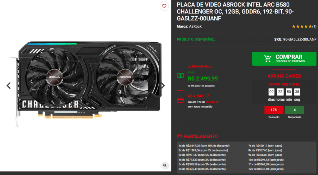 Placa de vídeo Intel Arc em promoção: Confira 3 opções na Pichau 4 Placa de vídeo Intel Arc em promoção: Confira 3 opções na Pichau Captura de tela 2025 06 20 180925