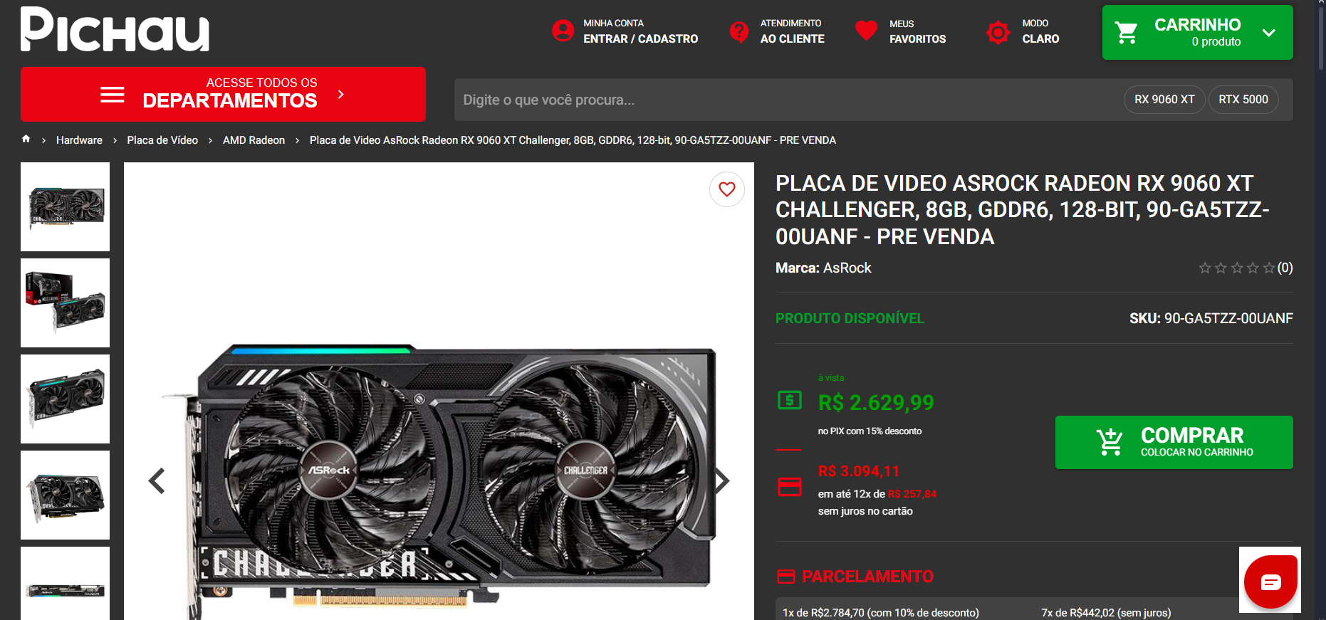 Radeon RX 9060 XT em pré-venda na Pichau: confira modelos e valores 2 RX 9060 XT