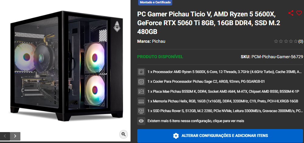 Férias com PC Gamer: 3 opções em promoção na Pichau 3 Férias com PC Gamer: 3 opções em promoção na Pichau Captura de tela 2025 07 01 151946.png