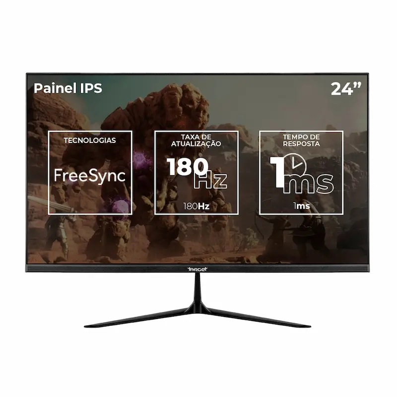 Monitor de PC gamer mostrando suas confirgurações na tela.