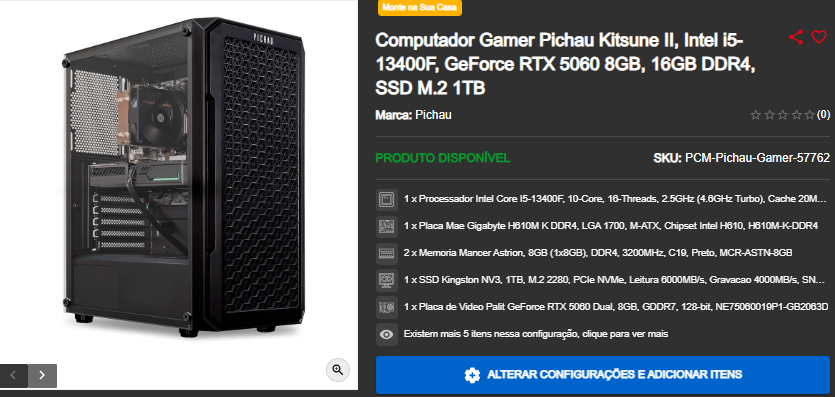Aniversário Pichau: 3 opções de PC Gamer em promoção 3 Aniversário Pichau: 3 opções de PC Gamer em promoção Captura de tela 2025 08 05 095541.png