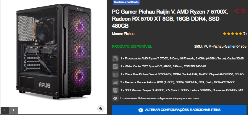 Aniversário Pichau: 3 opções de PC Gamer em promoção 2 Aniversário Pichau: 3 opções de PC Gamer em promoção Captura de tela 2025 08 05 095545.png