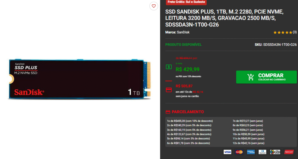 SSD 1Tb: 3 opções em promoção no site da Pichau 3 SSD 1Tb: 3 opções em promoção no site da Pichau Captura de tela 2025 08 20 145301