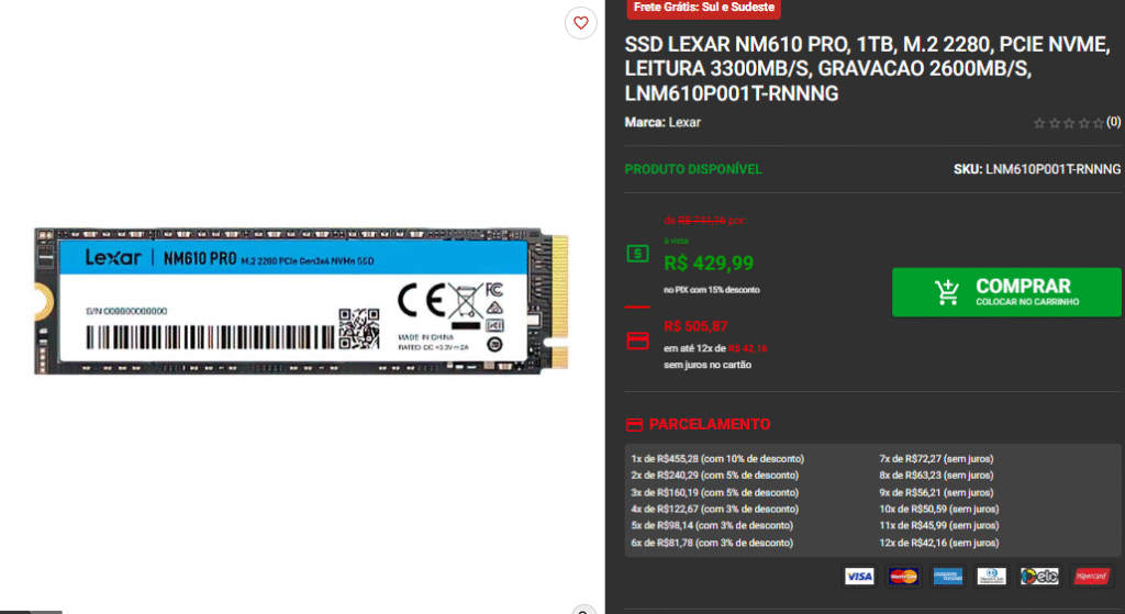 SSD 1Tb: 3 opções em promoção no site da Pichau 2 SSD 1Tb: 3 opções em promoção no site da Pichau Captura de tela 2025 08 20 145307