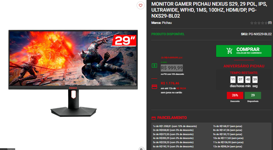 Monitor Gamer em promoção: 3 opções disponíveis na Pichau 2 Monitor Gamer em promoção: 3 opções disponíveis na Pichau Captura de tela 2025 08 21 091105.png