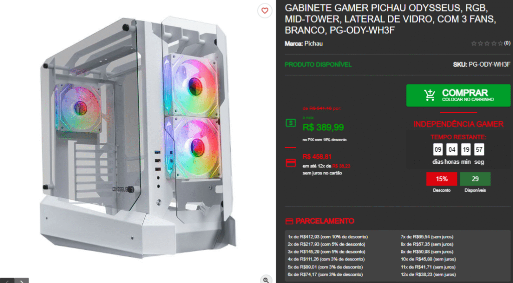 Esse é o Novo Gabinete Branco da Pichau pra montar seu PC 3 Esse é o Novo Gabinete Branco da Pichau pra montar seu PC Captura de tela 2025 09 03 094007
