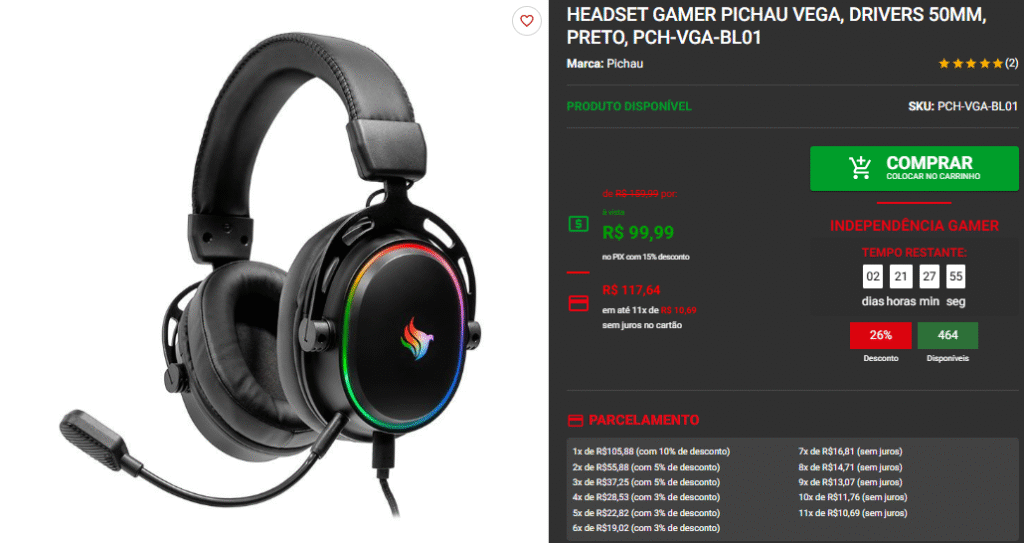 Headset Gamer por menos de $100: 3 opções na Pichau 4 Headset Gamer por menos de $100: 3 opções na Pichau Captura de tela 2025 09 09 163208
