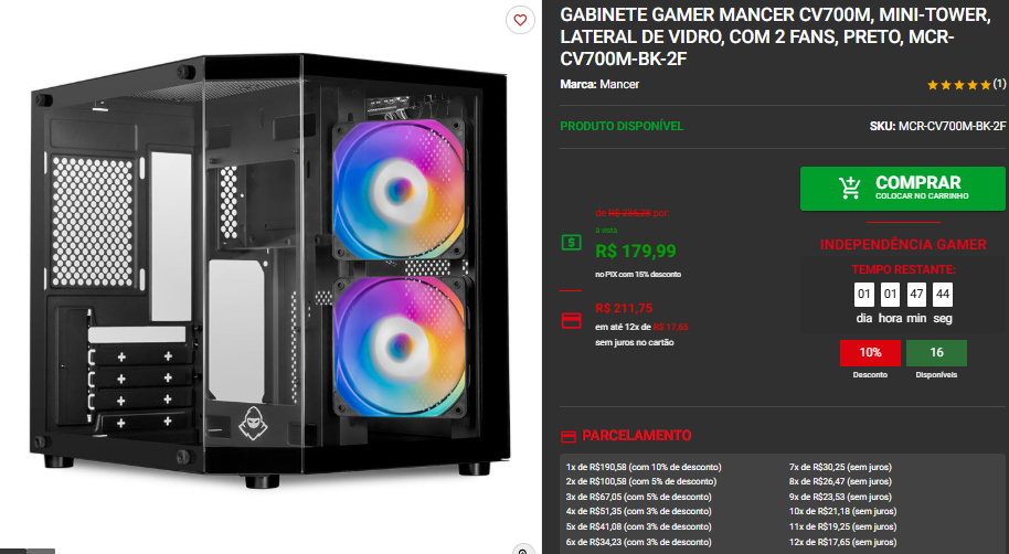 Promoção de Gabinetes: confira 3 opções por menos de R$300 2 Promoção de Gabinetes: confira 3 opções por menos de R$300 Captura de tela 2025 09 11 121219.png