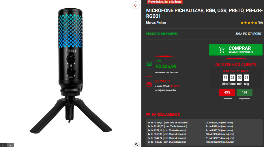 Microfone Gamer: 3 opções disponíveis na Pichau Captura de tela 2025 09 15 180430.png