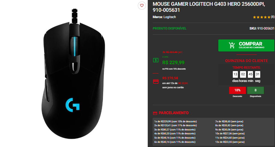 Mouse Gamer Logitech G: 3 opções em promoção na Pichau 2 Mouse Gamer Logitech G: 3 opções em promoção na Pichau Captura de tela 2025 09 18 141434.png