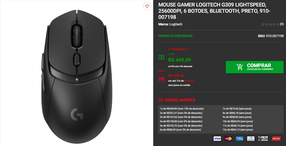 Mouse Gamer Logitech G: 3 opções em promoção na Pichau 3 Mouse Gamer Logitech G: 3 opções em promoção na Pichau Captura de tela 2025 09 18 141541.png