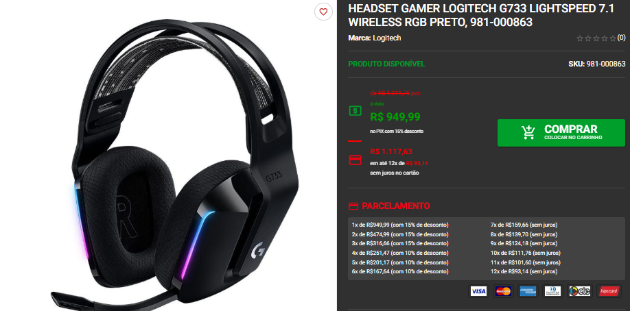 Headset Gamer Logitech G: 3 opções com promoção na Pichau Captura de tela 2025 09 18 151703.png