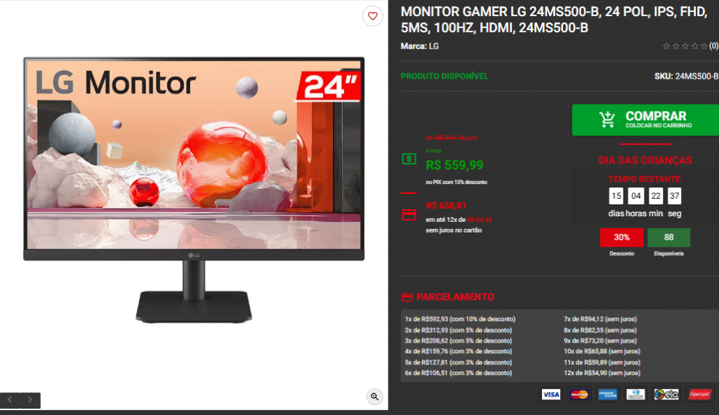 Promo Monitores Gamer: 3 opções disponíveis na Pichau Captura de tela 2025 10 02 123727