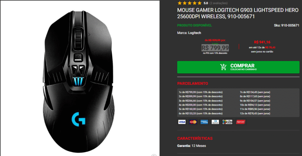 Mouse Gamer Profissional: confira 3 opções em promoção Captura de tela 2025 10 15 181905