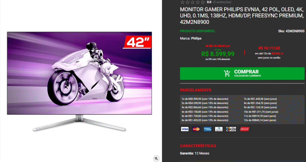 Monitor gamer ultra responsivo: confira 3 opções na Pichau Captura de tela 2025 10 16 092332