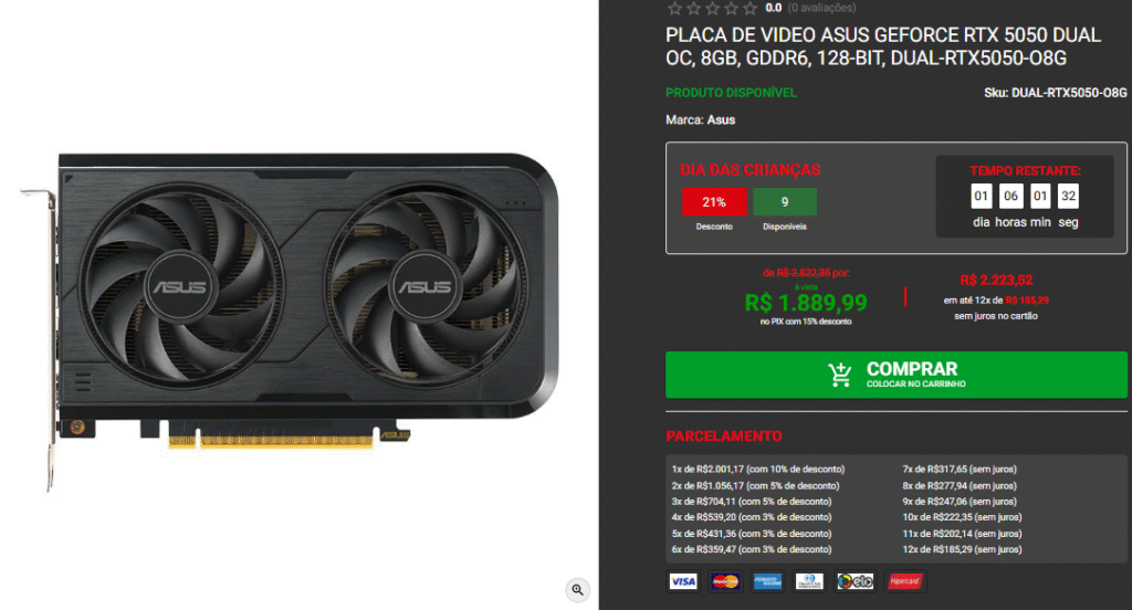 RTX 50 em promoção na Pichau: Confira 3 opções Captura de tela 2025 10 16 105831