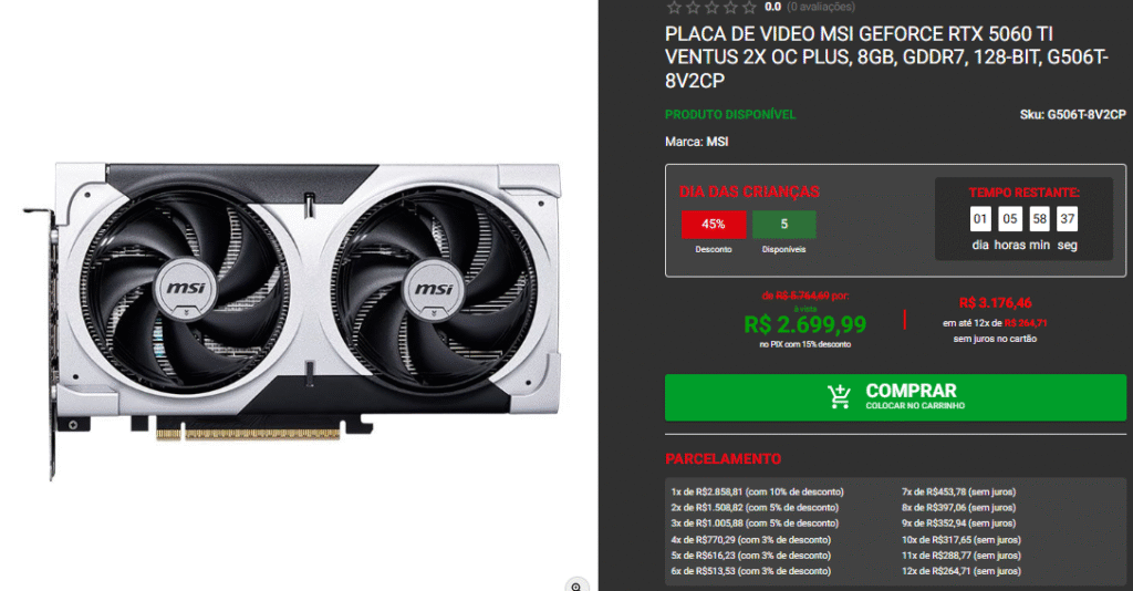 RTX 50 em promoção na Pichau: Confira 3 opções Captura de tela 2025 10 16 110129